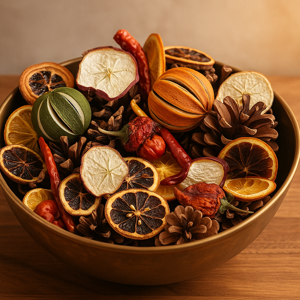 Winter sweet & spicy christmas dried fruit, cones and chilli potpourri mix 450g approx