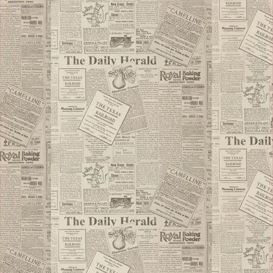Wrapping Paper Vintage News Print 50CM Wide Eco Friendly Recycled Kraft | Recyclable, Sustainable, Plastic Free Gift Wrap