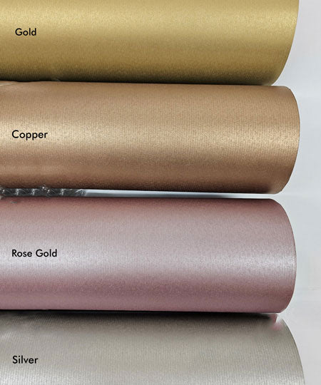 Wrapping Paper Christmas Metallic Gold, Copper, Rose Rose Gold & Silver 50CM Wide Eco Friendly, 100% Recycled Kraft | Recyclable, Sustainable, Plastic Free Gift Wrap