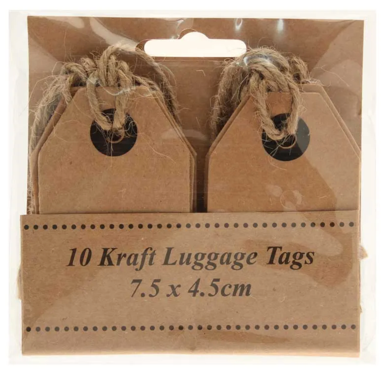 Kraft Luggage Tags – Pack of 10 (7.5 x 4.5cm)