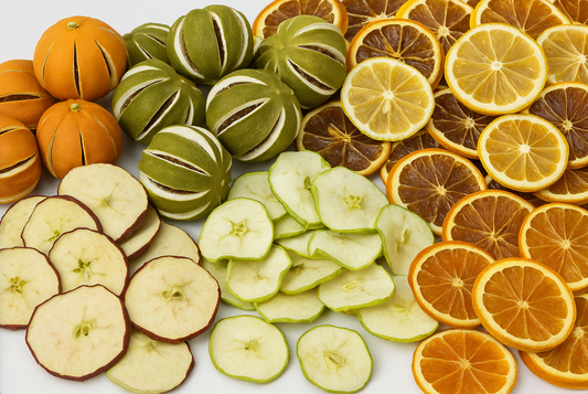 Dried Fruit Orange Slices, Green Oranges, Red Apple Slices, Green Apple Slices, Lemon Slices, Whole Oranges, Mandarines