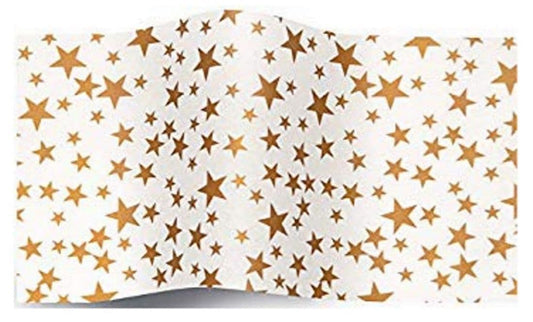 Tissue Paper Gold Stars Shiny Print Eco Friendly, 100% Recycled & Recyclable, Luxury  Printed Tissue Paper