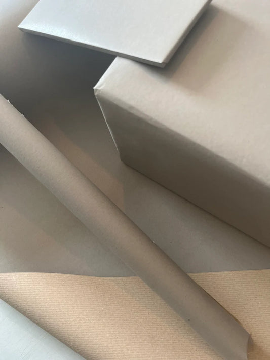 Wrapping Paper Light Grey 50CM Wide Eco Friendly, 100% Recycled Kraft | Recyclable, Sustainable, Plastic Free Gift Wrap
