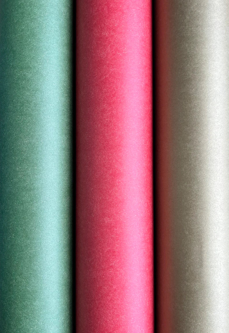 Wrapping Paper Christmas Gift Wrap Roll Green, Red, Gold Sustainable Eco Friendly Gift Wrapping Paper, 100% Recycled & Recyclable Kraft Pape