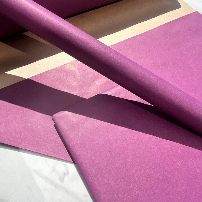 Wrapping Paper Purple Berry 50CM Wide Eco Friendly, 100% Recycled Kraft | Recyclable, Sustainable, Plastic Free Gift Wrap