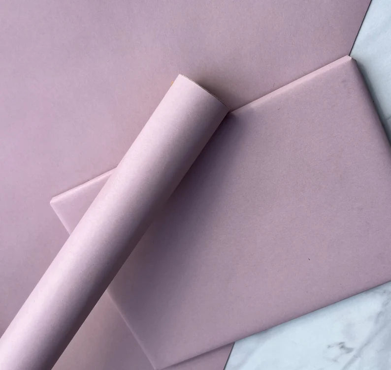 Wrapping Paper Wisteria Lilac 50CM Wide Eco Friendly, 100% Recycled Kraft | Recyclable, Sustainable, Plastic Free Gift Wrap