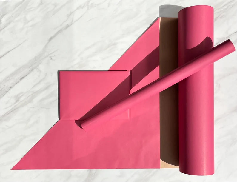 Wrapping Paper Rosa Pink 50CM Wide Eco Friendly, 100% Recycled Kraft | Recyclable, Sustainable, Plastic Free Gift Wrap