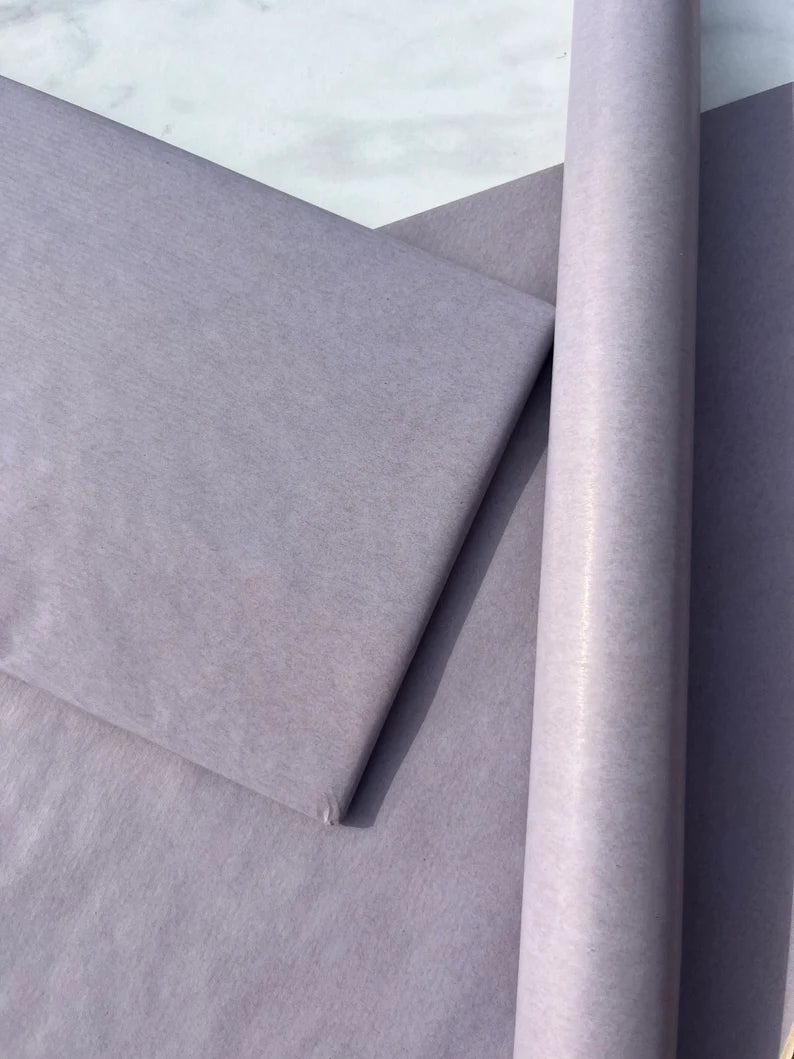 Wrapping Paper Pale lilac lined 50CM Wide Eco Friendly, 100% Recycled Kraft | Recyclable, Sustainable, Plastic Free Gift Wrap
