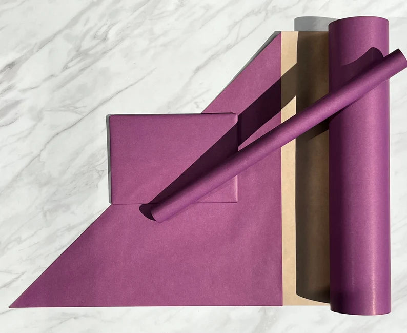 Wrapping Paper Purple Berry 50CM Wide Eco Friendly, 100% Recycled Kraft | Recyclable, Sustainable, Plastic Free Gift Wrap