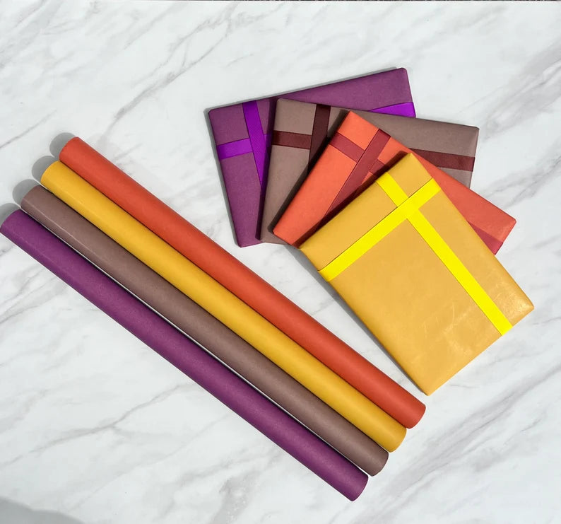 Wrapping Paper Purple Berry 50CM Wide Eco Friendly, 100% Recycled Kraft | Recyclable, Sustainable, Plastic Free Gift Wrap