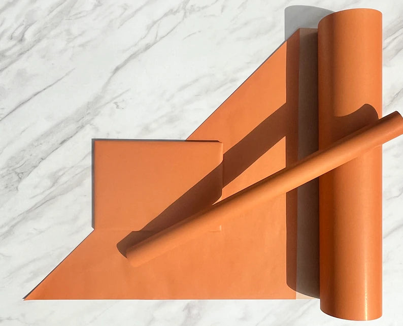 Wrapping Paper Tango Orange 50CM Wide Eco Friendly, 100% Recycled Kraft | Recyclable, Sustainable, Plastic Free Gift Wrap