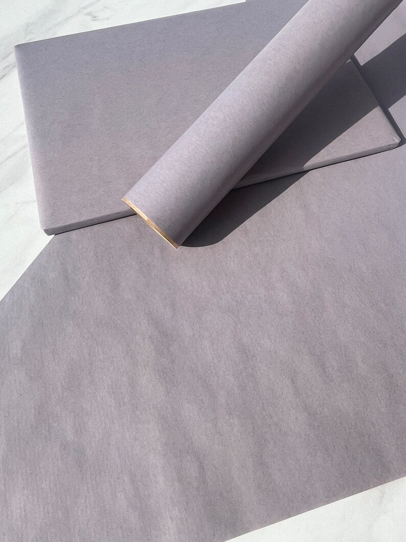 Wrapping Paper Pale lilac lined 50CM Wide Eco Friendly, 100% Recycled Kraft | Recyclable, Sustainable, Plastic Free Gift Wrap