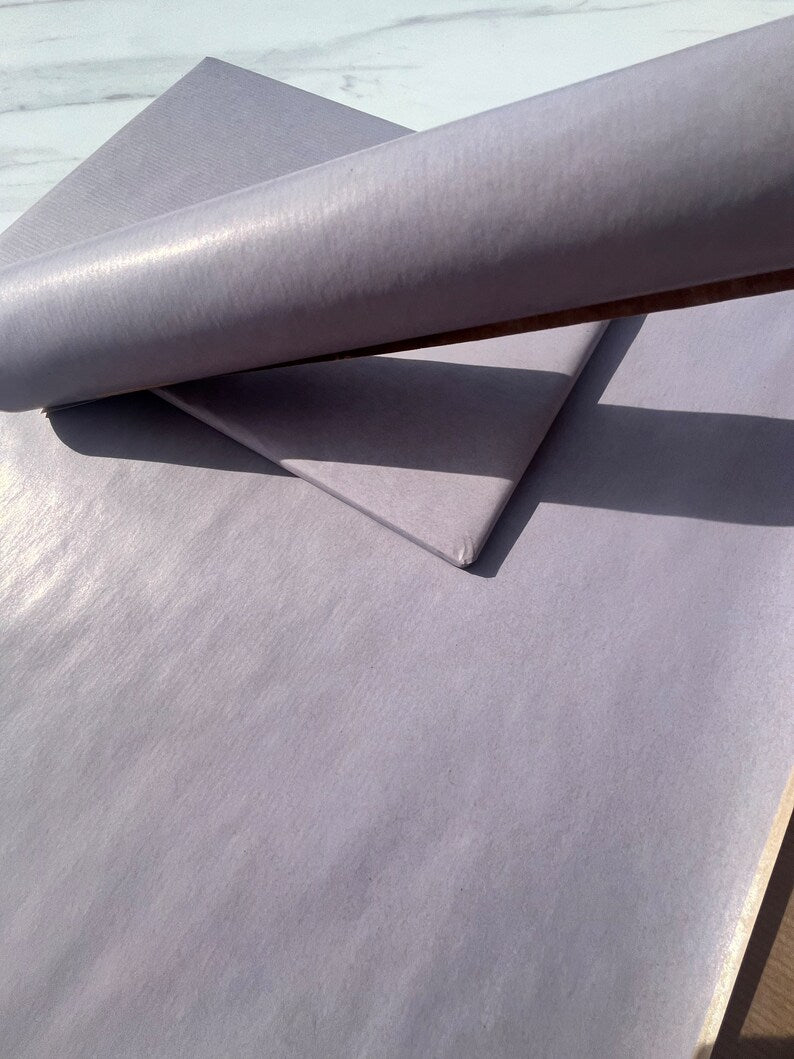 Wrapping Paper Pale lilac lined 50CM Wide Eco Friendly, 100% Recycled Kraft | Recyclable, Sustainable, Plastic Free Gift Wrap
