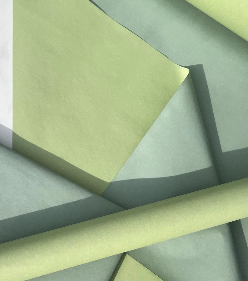 Wrapping Paper Sage/Eucalyptus Duo 50CM Wide Eco Friendly, 100% Recycled Kraft | Recyclable, Sustainable, Plastic Free Gift Wrap