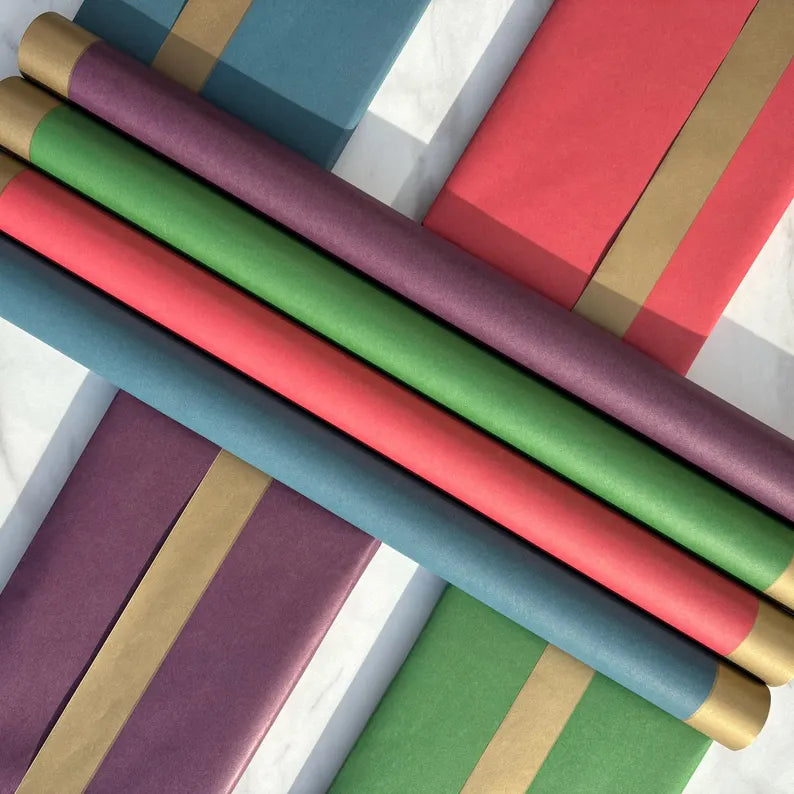 Wrapping Paper Forest Green Christmas 50CM Wide Eco Friendly, 100% Recycled Kraft | Recyclable, Sustainable, Plastic Free Gift Wrap