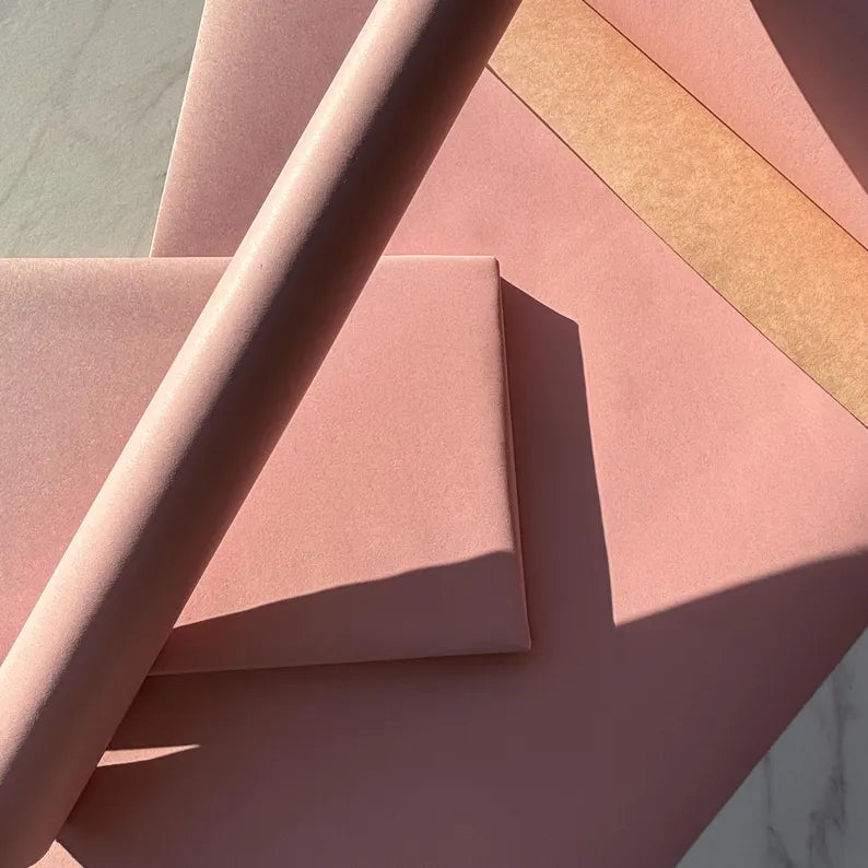 Wrapping Paper Matt Baby Pink 50CM Wide Eco Friendly, 100% Recycled Kraft | Recyclable, Sustainable, Plastic Free Gift Wrap