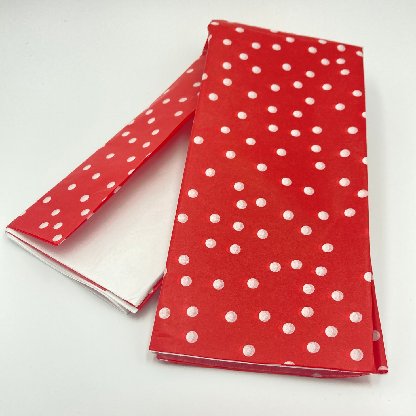 White Polka Dot On Red Tissue Paper Sheets-Perfect for Birthdays-Mother's Day-Easter-New Born Gift Wrap-Luxury Tissue Paper Sheets.
