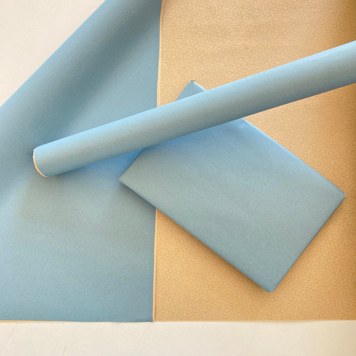 Wrapping Paper Baby Blue 50CM Wide Eco Friendly, 100% Recycled Kraft | Recyclable, Sustainable, Plastic Free Gift Wrap