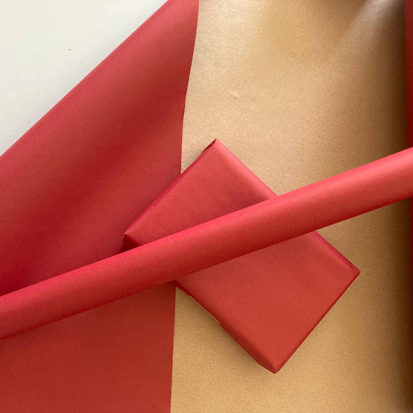 Wrapping Paper Red 50CM Wide Eco Friendly, 100% Recycled Kraft | Recyclable, Sustainable, Plastic Free Gift Wrap