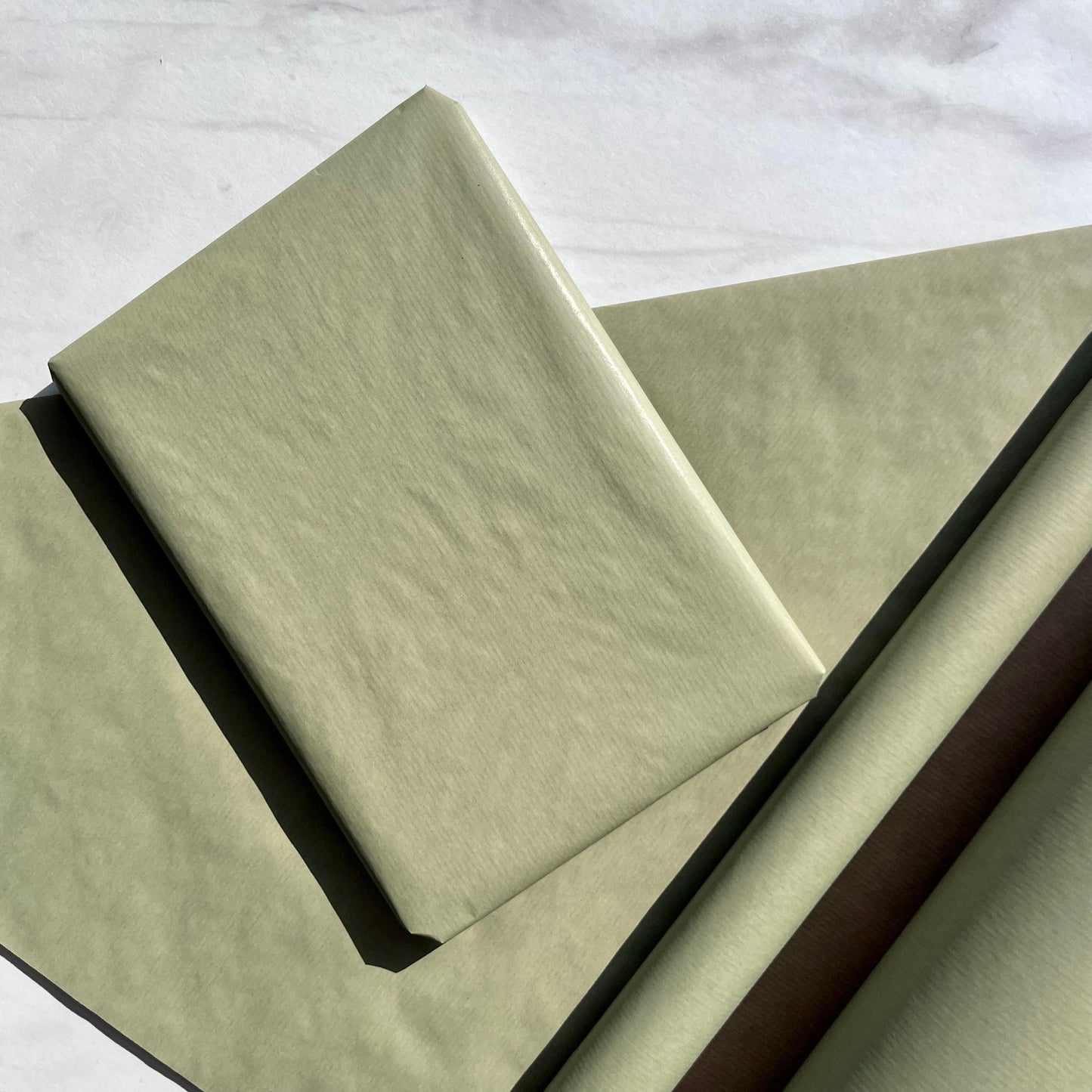 Wrapping Paper Sage Green 50CM Wide Eco Friendly, 100% Recycled Kraft | Recyclable, Sustainable, Plastic Free Gift Wrap-10 Metres Rolled