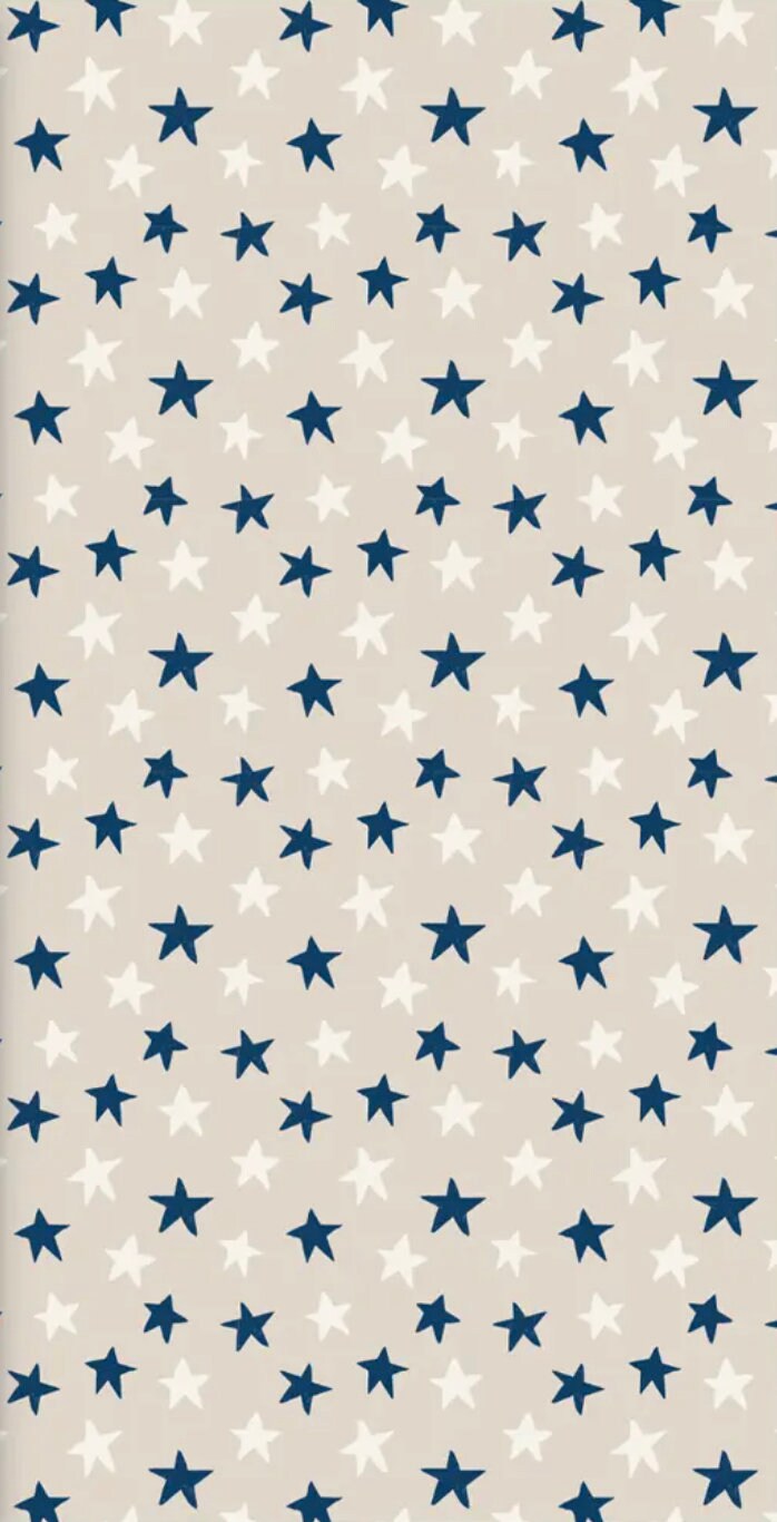 Penny Kennedy Linen Astros Blue White Star folded Gift Wrap 2 Sheets 50 x 70 cm + matching Gift Tags & Tissue Paper 4 sheets 50 x 70 cm