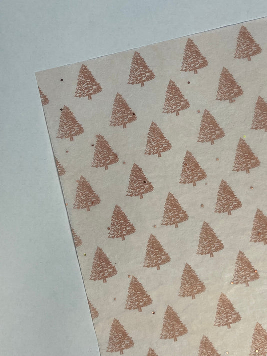 Tissue Paper Baby Pink Trees Print Luxury Thick 18GSM Sheets Eco Friendly Full Size 75cm x 50cm 1-10 Sheets Folded