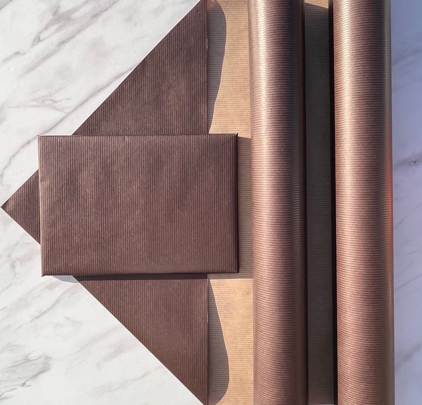Wrapping Paper Brown Lined 50CM Wide Eco Friendly, 100% Recycled Kraft | Recyclable, Sustainable, Plastic Free Gift Wrap