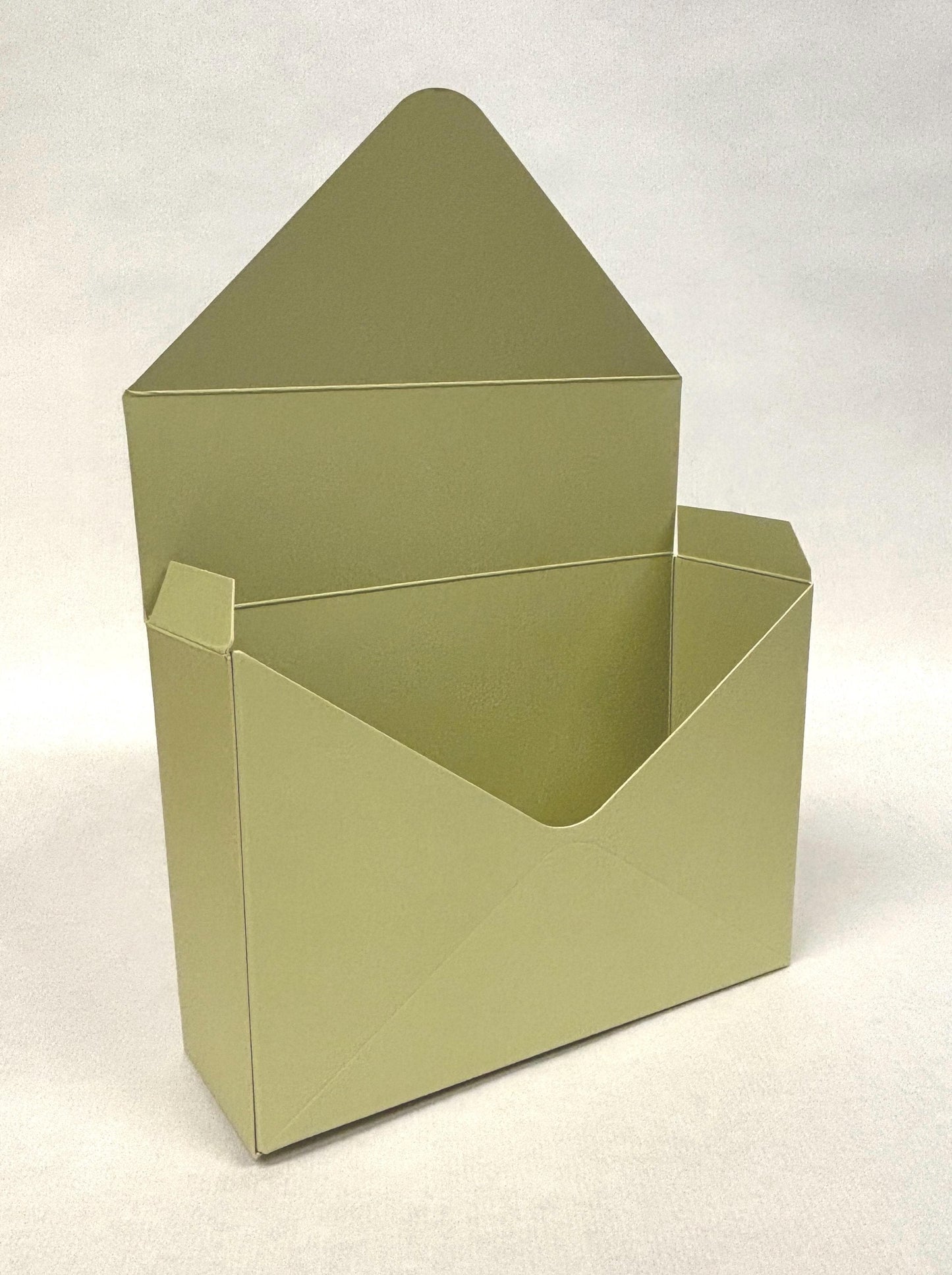 Sage Green Envelope Flower Box, Storage Box, Floral Display, Gift Hamper, Birthday, Valentines, Wedding.