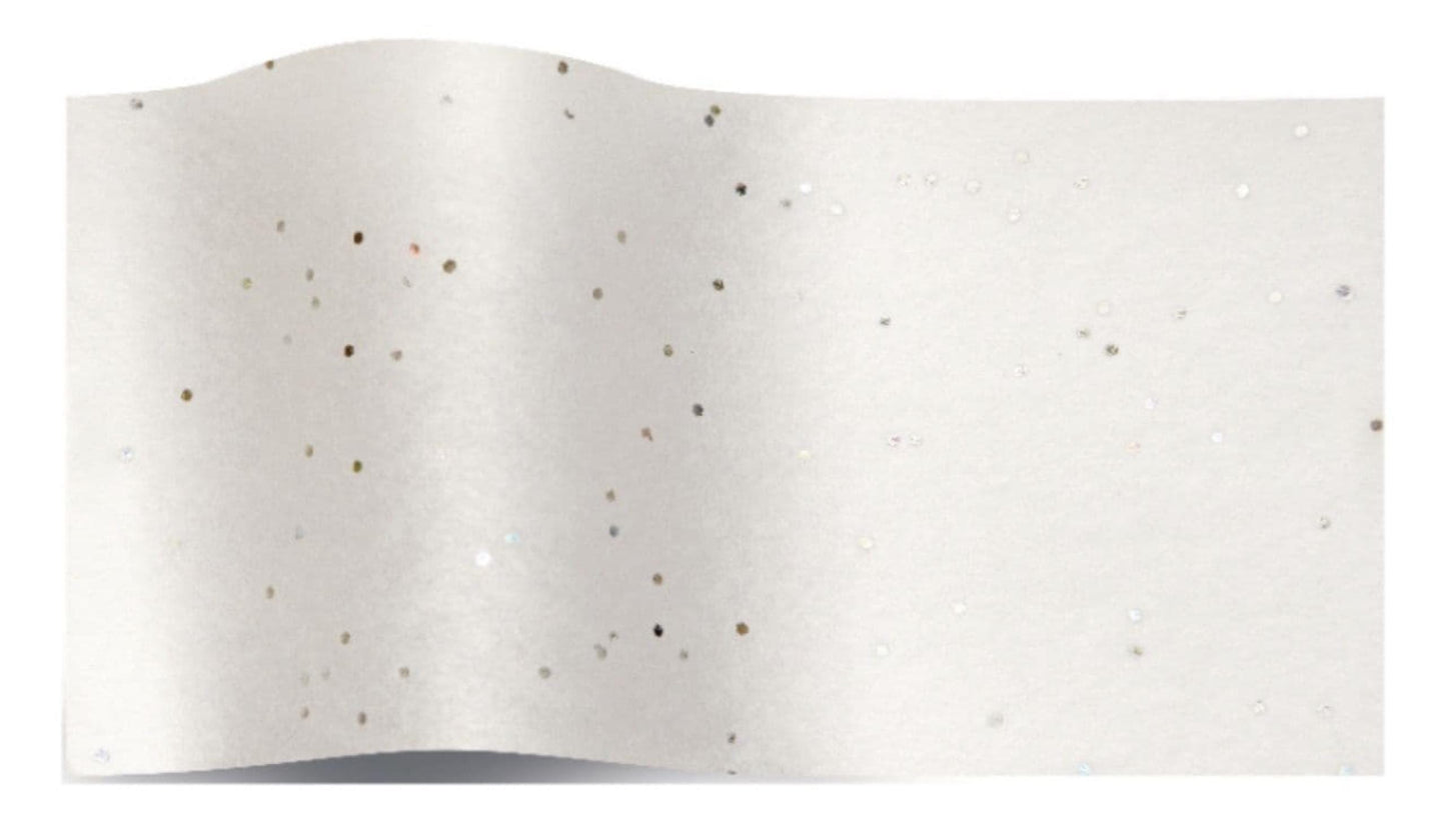 Tissue Paper White Diamond Shiny Gemstones Print Eco Friendly, 100% Recycled & Recyclable, Luxury Printed Tissue Paper