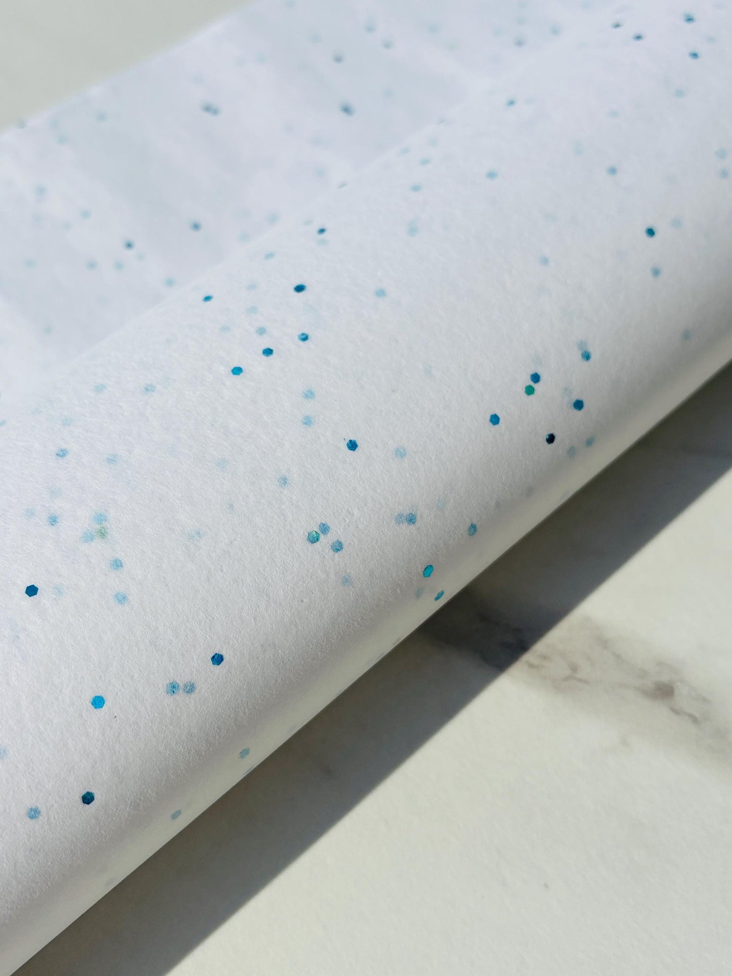 Tissue Paper Blue Topaz Gemstones On White Print Eco Friendly, 100% Recycled & Recyclable, Luxury Printed Tissue Paper