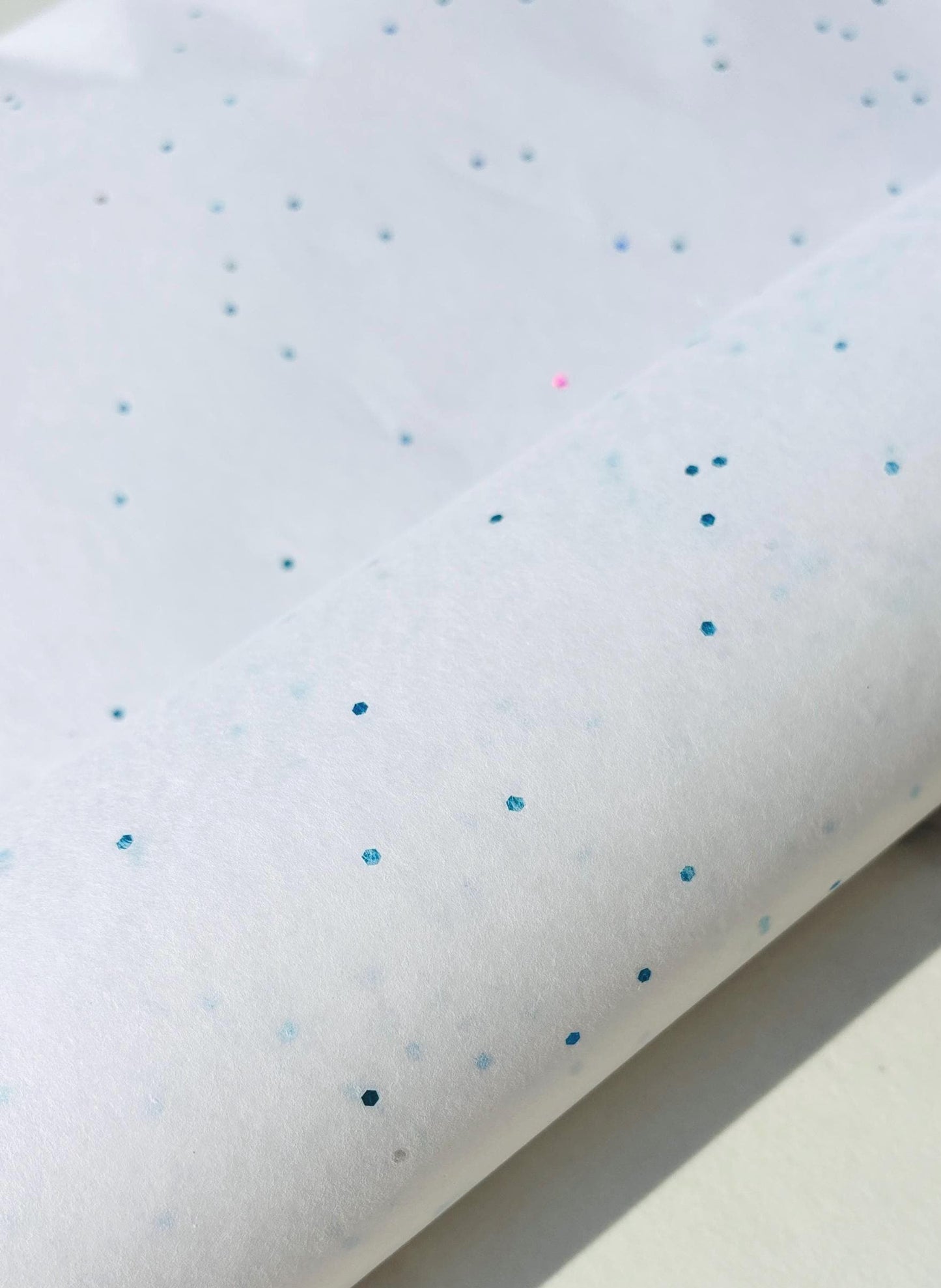 Tissue Paper Blue Topaz Gemstones On White Print Eco Friendly, 100% Recycled & Recyclable, Luxury Printed Tissue Paper