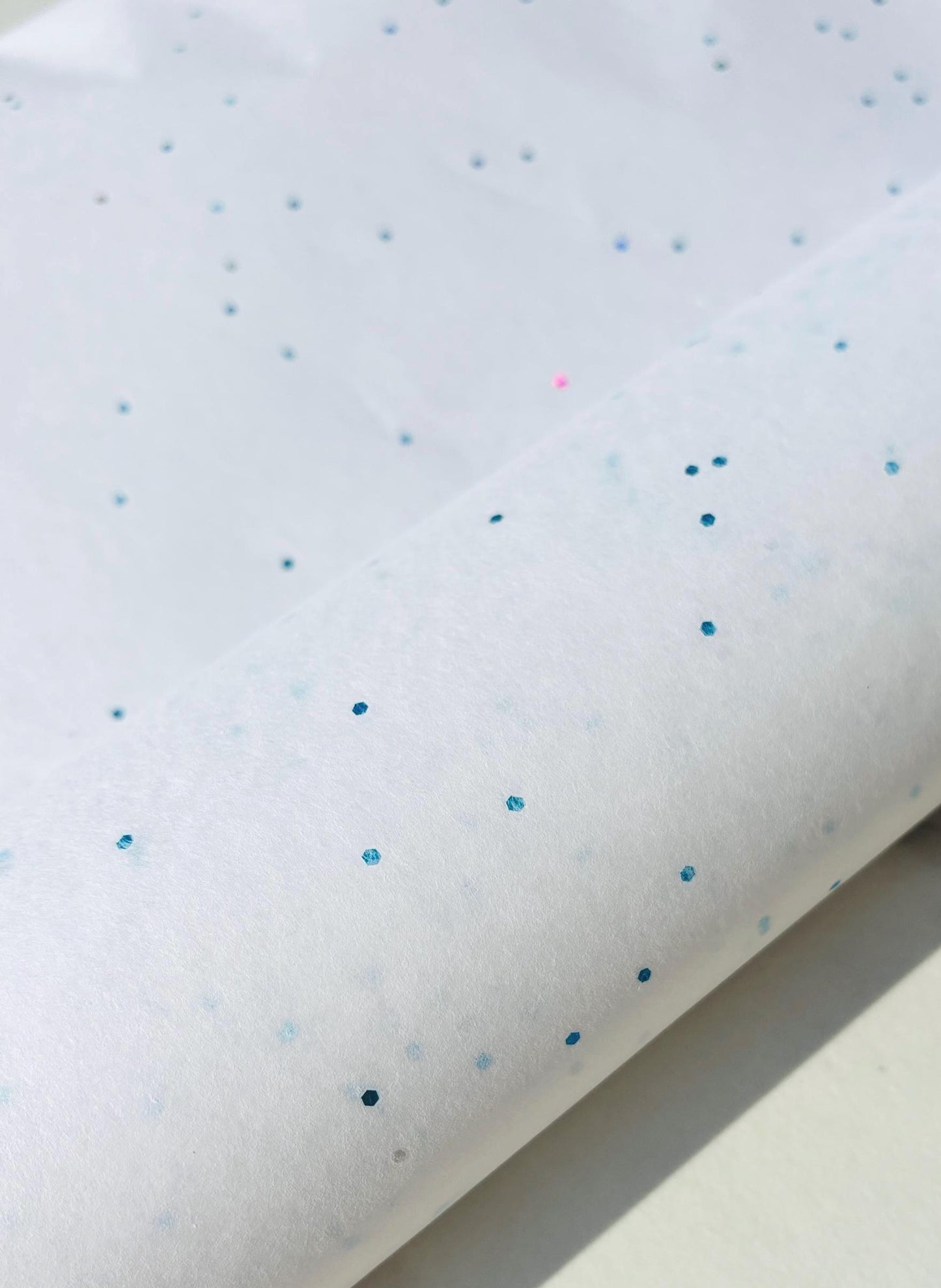 Tissue Paper Blue Topaz Gemstones On White Print Eco Friendly, 100% Recycled & Recyclable, Luxury Printed Tissue Paper