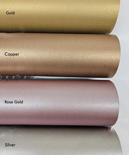 Wrapping Paper Christmas Metallic Gold, Copper, Rose Rose Gold & Silver 50CM Wide Eco Friendly, 100% Recycled Kraft | Recyclable, Sustainable, Plastic Free Gift Wrap