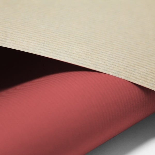 Wrapping Paper Red 50CM Wide Eco Friendly, 100% Recycled Kraft | Recyclable, Sustainable, Plastic Free Gift Wrap