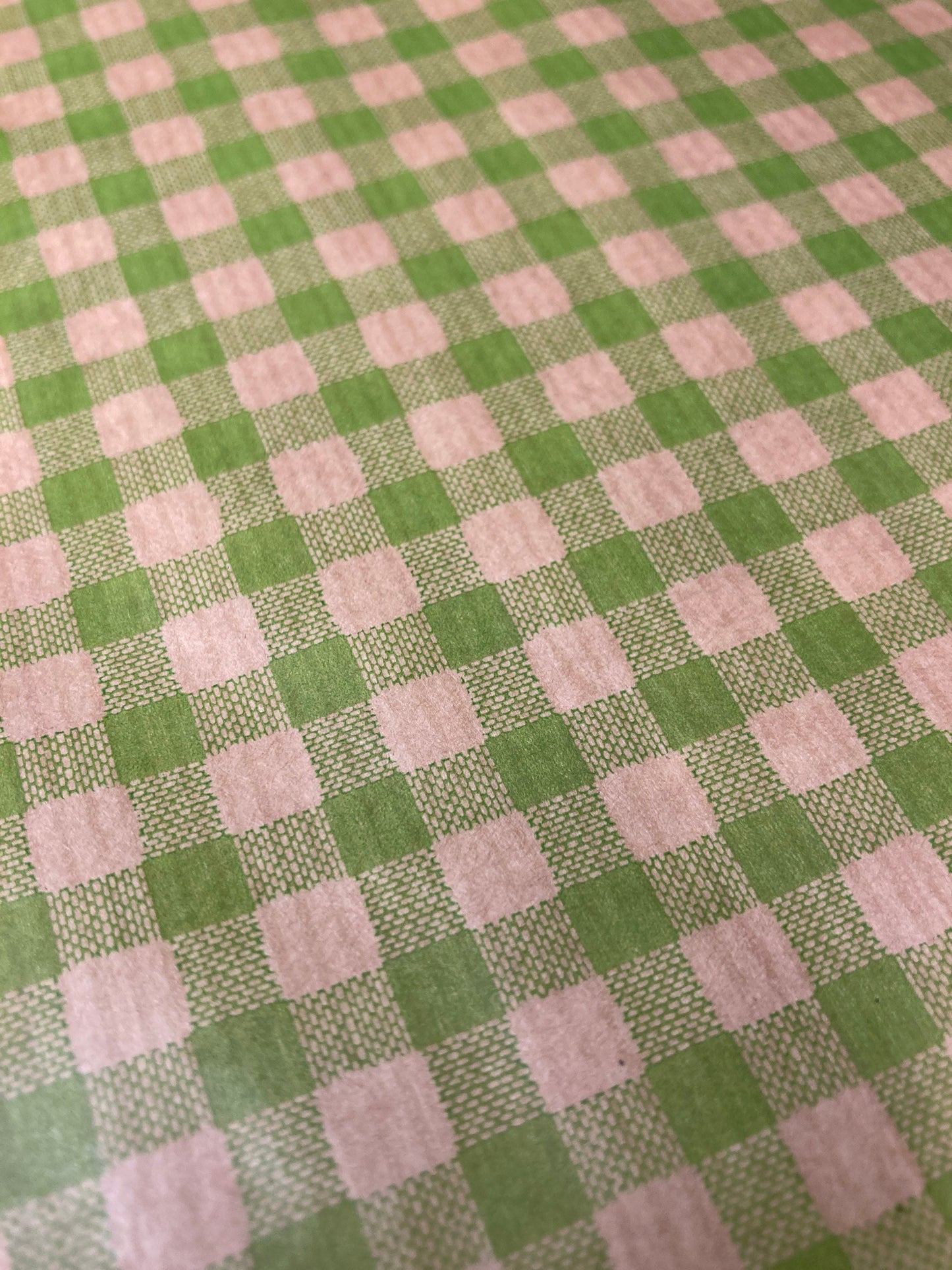Wrapping Paper Lime Green Gingham Check 50CM Wide Eco Friendly, 100% Recycled Kraft | Recyclable, Sustainable, Plastic Free Gift Wrap