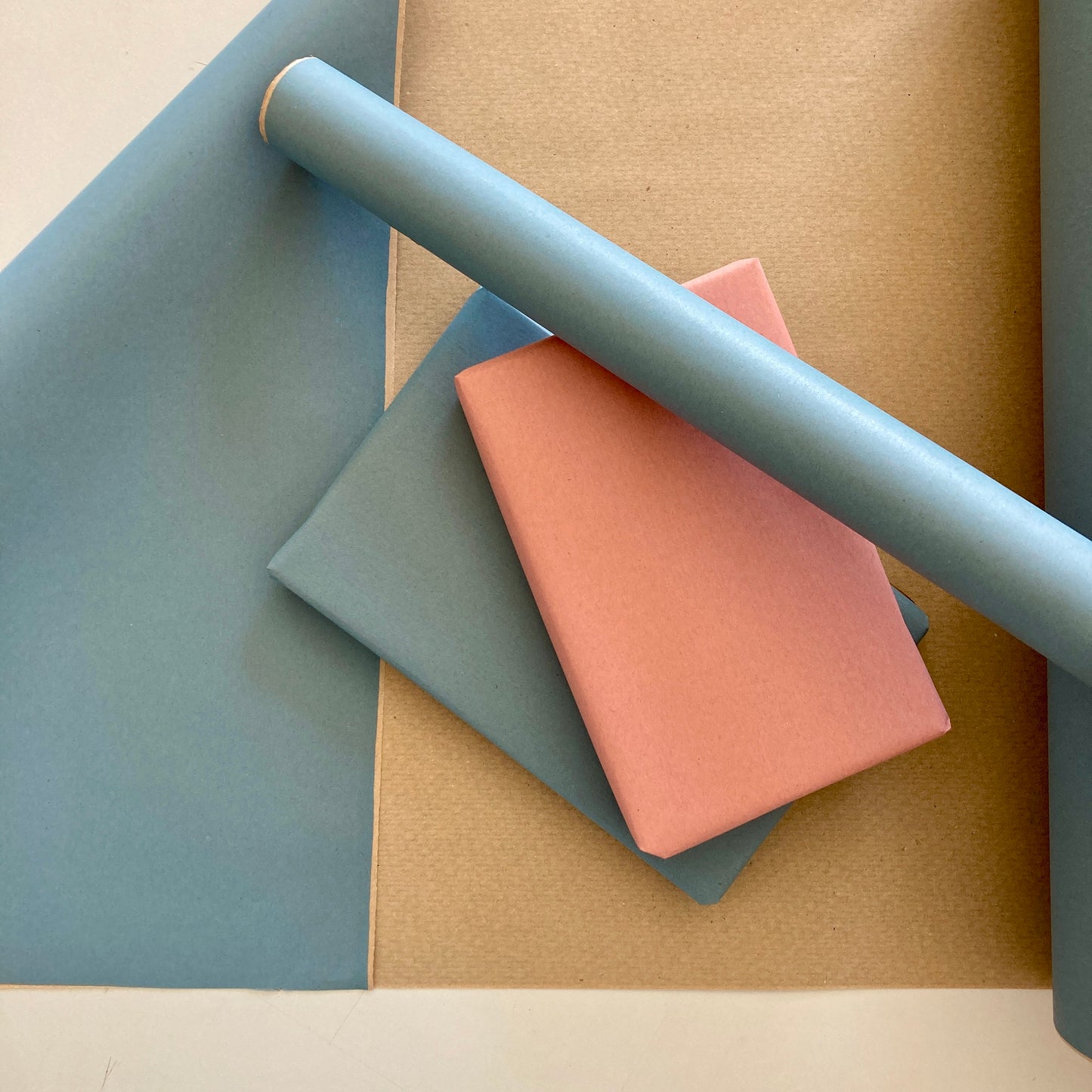 Wrapping Paper Baby Blue 50CM Wide Eco Friendly, 100% Recycled Kraft | Recyclable, Sustainable, Plastic Free Gift Wrap