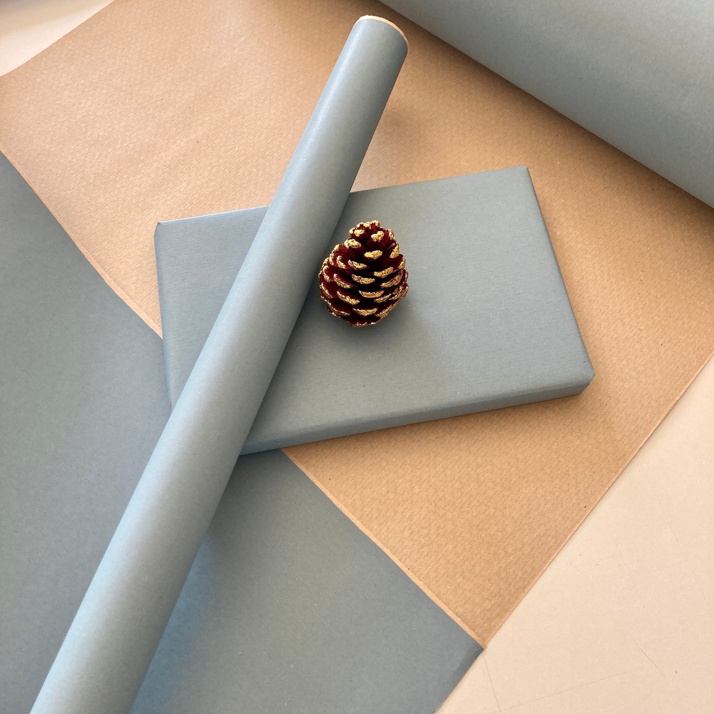 Wrapping Paper Baby Blue 50CM Wide Eco Friendly, 100% Recycled Kraft | Recyclable, Sustainable, Plastic Free Gift Wrap