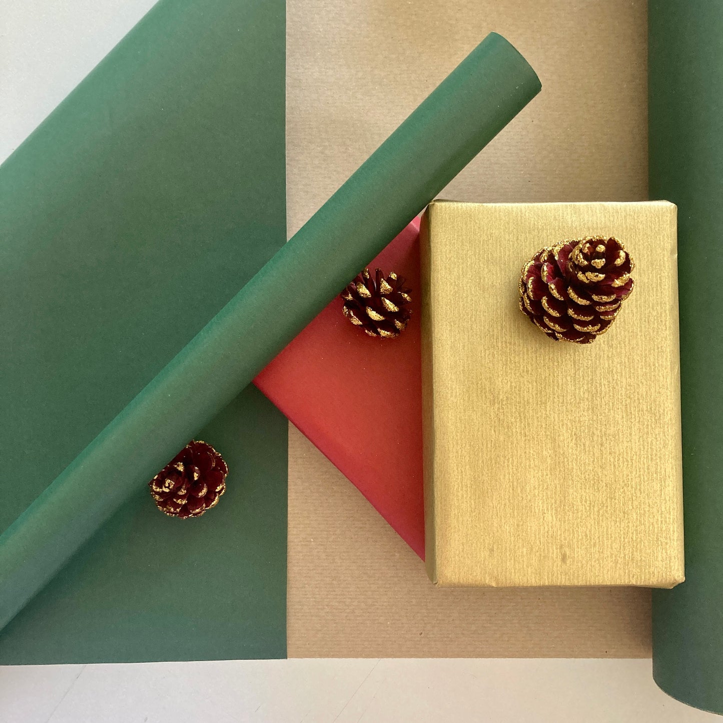 Wrapping Paper Red 50CM Wide Eco Friendly, 100% Recycled Kraft | Recyclable, Sustainable, Plastic Free Gift Wrap