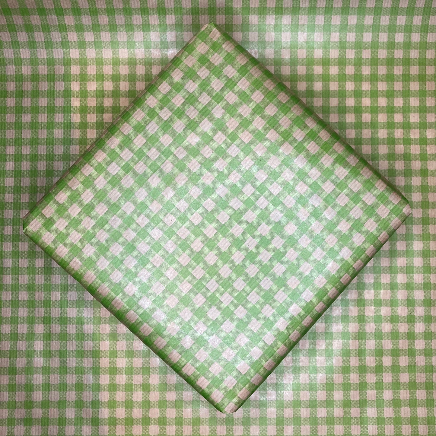 Wrapping Paper Lime Green Gingham Check 50CM Wide Eco Friendly, 100% Recycled Kraft | Recyclable, Sustainable, Plastic Free Gift Wrap