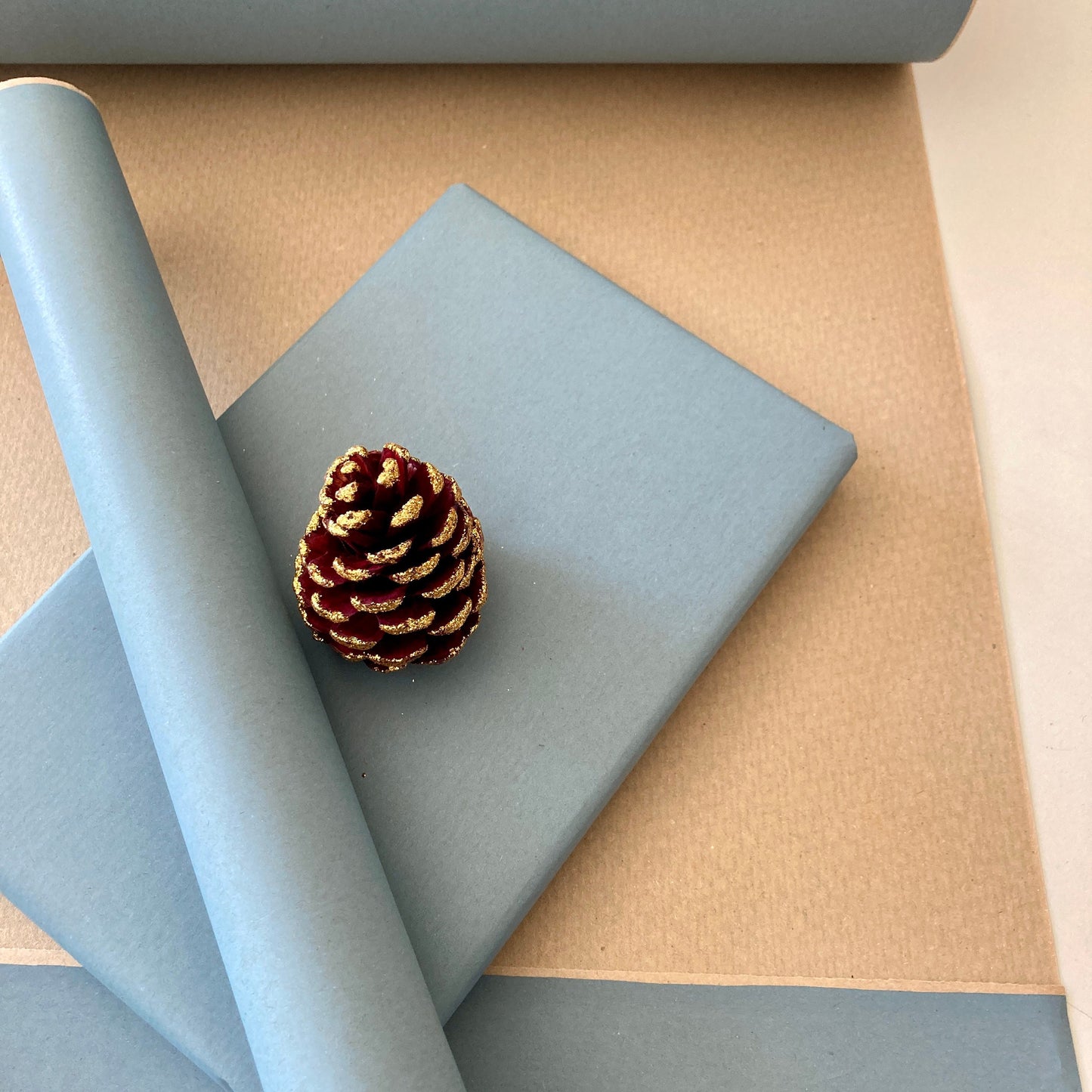 Wrapping Paper Baby Blue 50CM Wide Eco Friendly, 100% Recycled Kraft | Recyclable, Sustainable, Plastic Free Gift Wrap