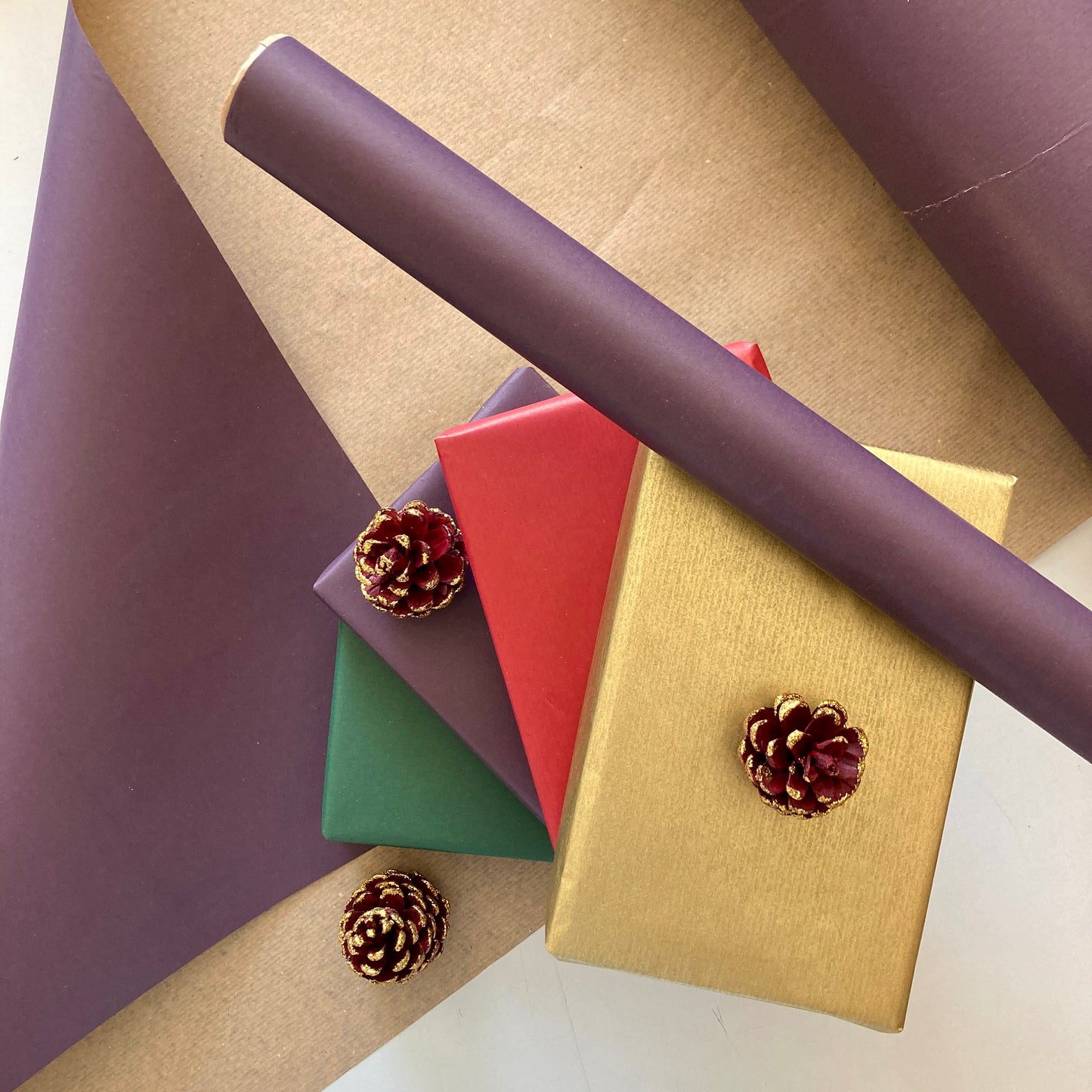 Wrapping Paper Red 50CM Wide Eco Friendly, 100% Recycled Kraft | Recyclable, Sustainable, Plastic Free Gift Wrap