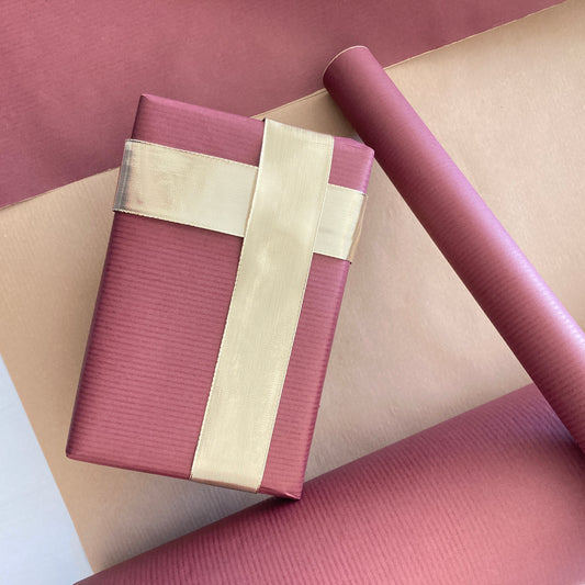 Wrapping Paper Burgundy 50CM Wide Eco Friendly, 100% Recycled Kraft | Recyclable, Sustainable, Plastic Free Gift Wrap