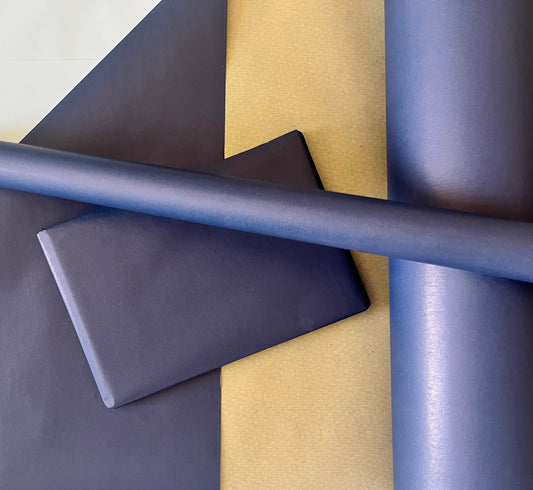 Wrapping Paper Midnight Blue/Navy Blue 50CM Wide Eco Friendly, 100% Recycled Kraft | Recyclable, Sustainable, Plastic Free Gift Wrap