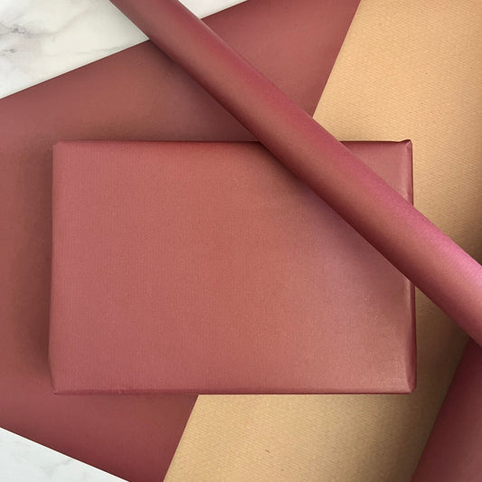 Wrapping Paper Maroon 50CM Wide Eco Friendly, 100% Recycled Kraft | Recyclable, Sustainable, Plastic Free Gift Wrap