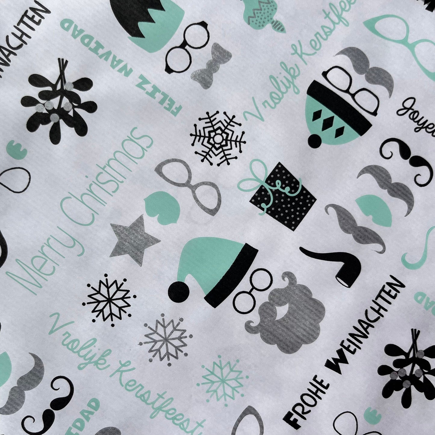 Wrapping Paper Christmas Languages 50CM Wide Eco Friendly, 100% Recycled Kraft | Recyclable, Sustainable, Plastic Free Gift Wrap