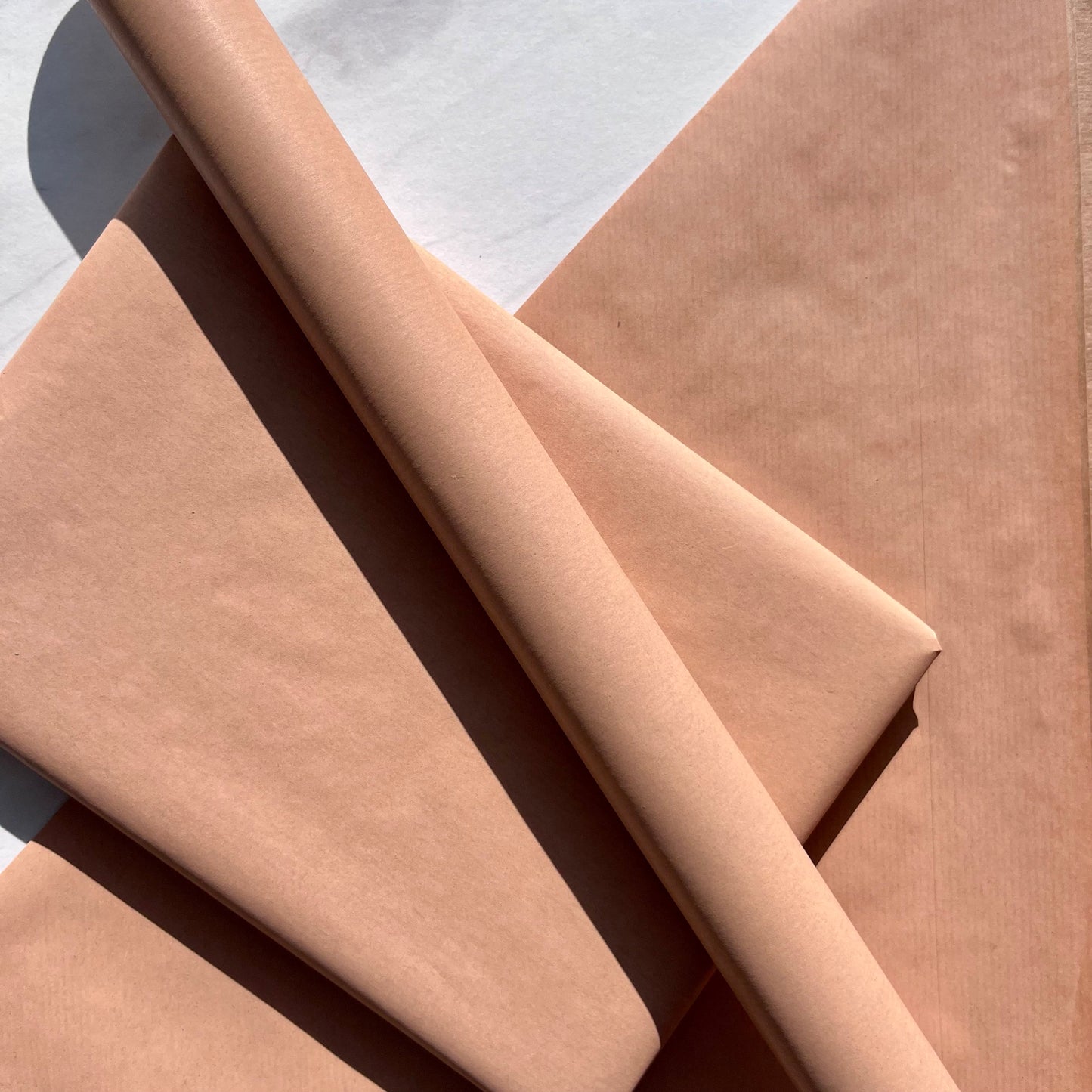 Wrapping Paper Pale Peach 50CM Wide Eco Friendly, 100% Recycled Kraft | Recyclable, Sustainable, Plastic Free Gift Wrap