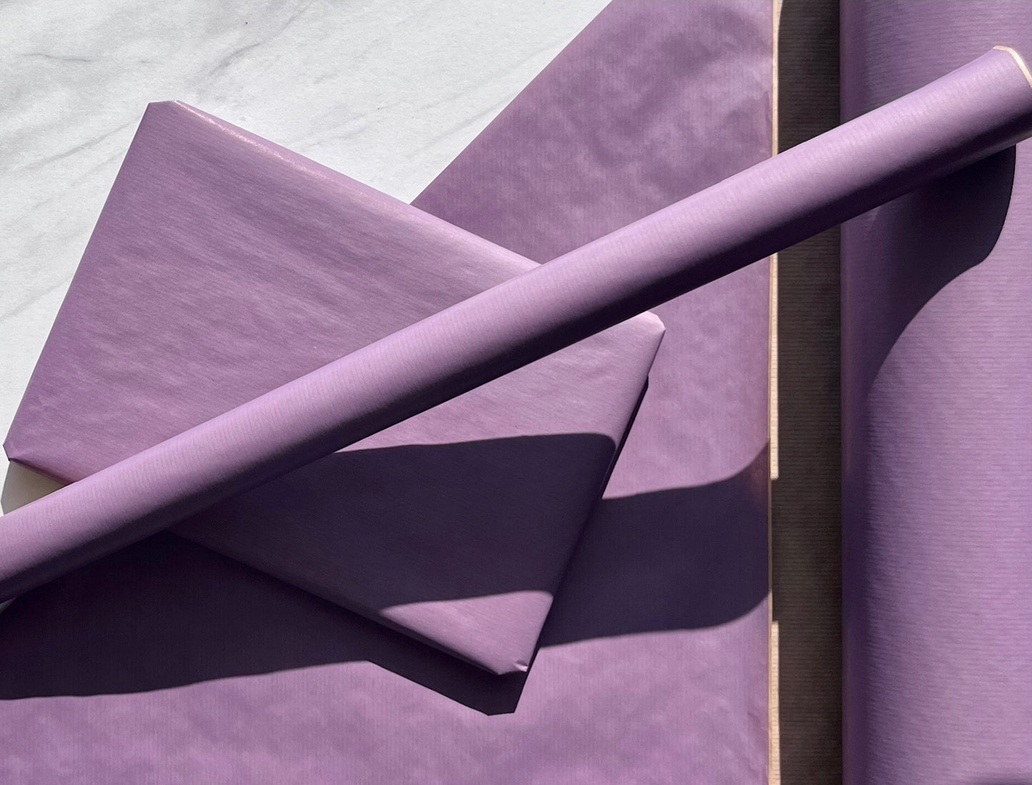 Wrapping Paper Lavender Purple lilac 50CM Wide Eco Friendly, 100% Recycled Kraft | Recyclable, Sustainable, Plastic Free Gift Wrap