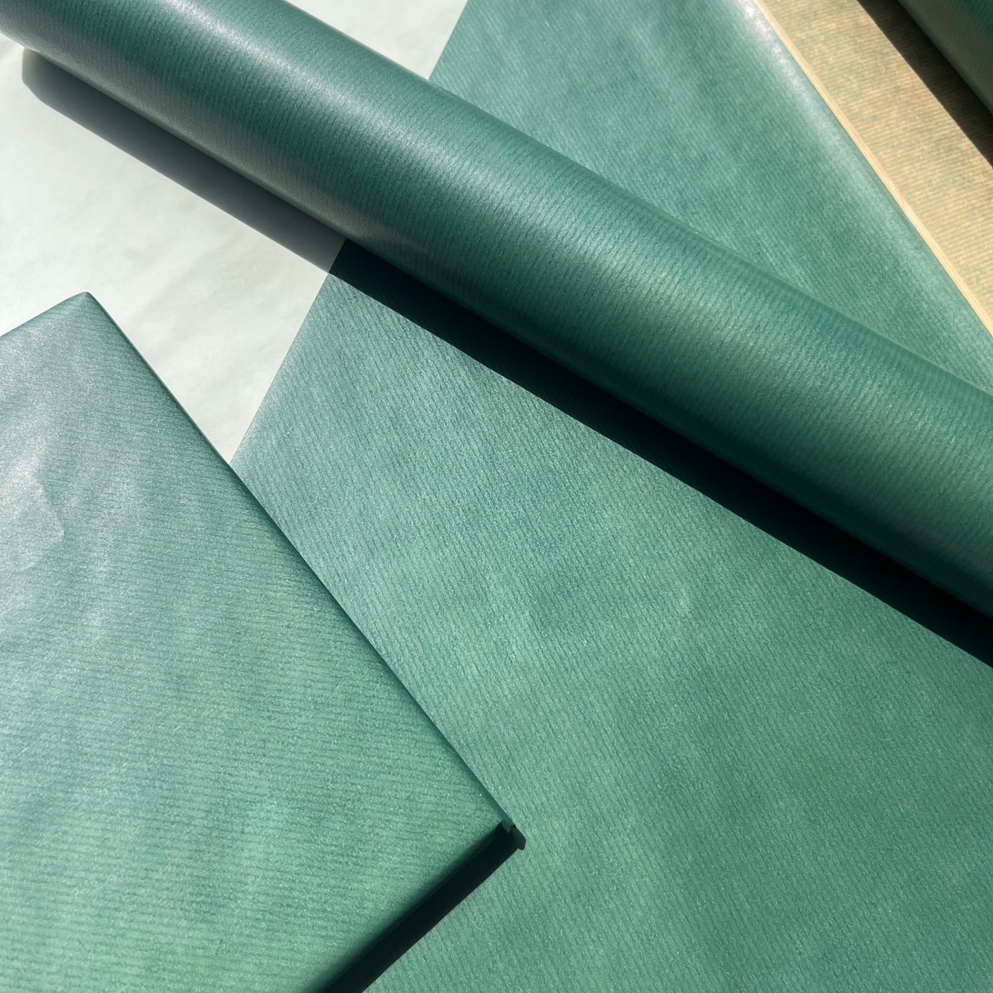 Wrapping Paper Green Lined 50CM Wide Eco Friendly, 100% Recycled Kraft | Recyclable, Sustainable, Plastic Free Gift Wrap