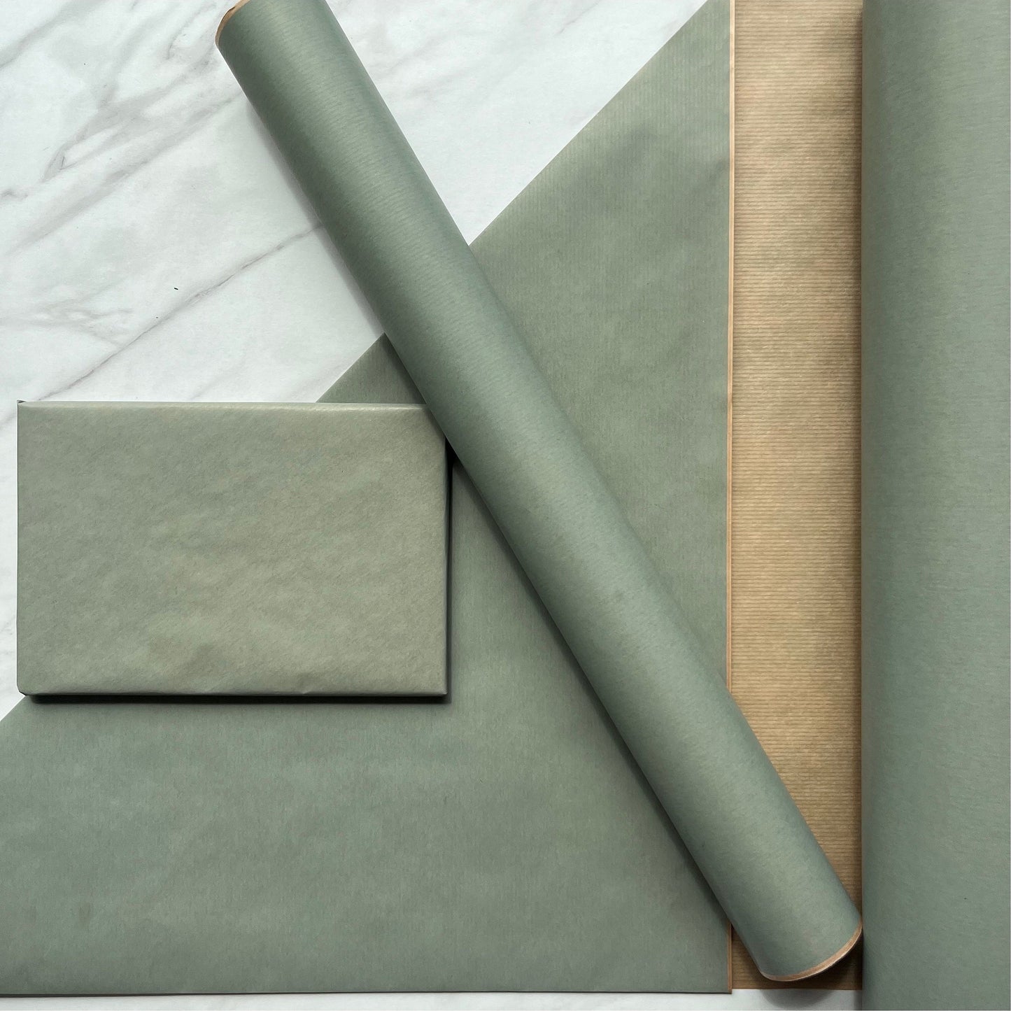 Wrapping Paper Grey Lined 50CM Wide Eco Friendly, 100% Recycled Kraft | Recyclable, Sustainable, Plastic Free Gift Wrap