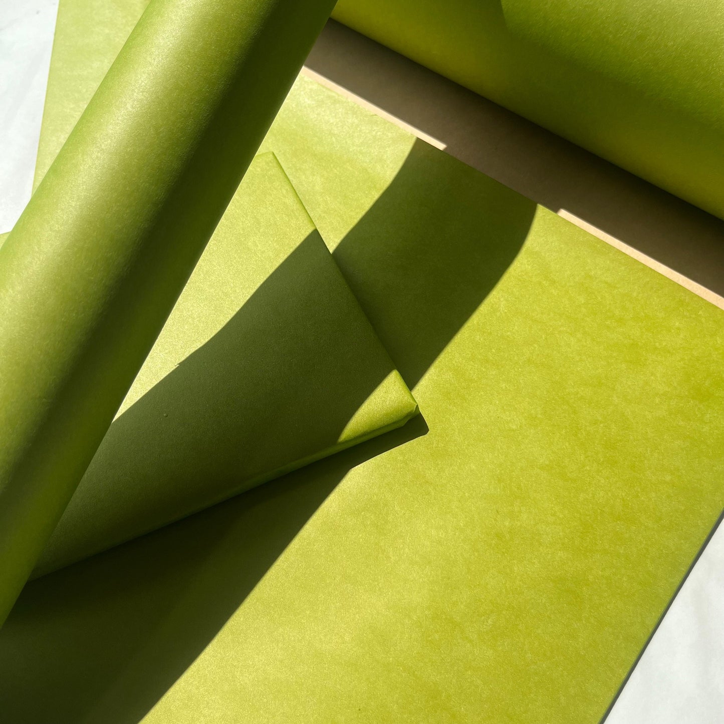 Wrapping Paper Matt Lime Green 50CM Wide Eco Friendly, 100% Recycled Kraft | Recyclable, Sustainable, Plastic Free Gift Wrap